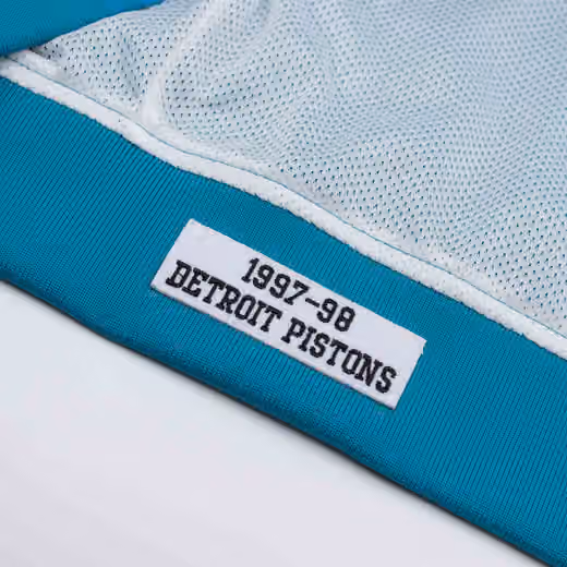 Detroit Pistons 1997-98 Authentic Warm Up NBA Jacket Teal view 5