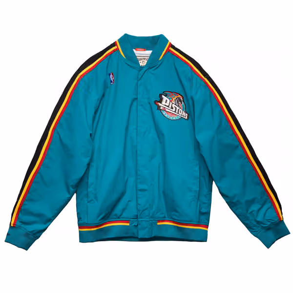 Detroit Pistons 1997-98 Authentic Warm Up NBA Jacket Teal view 1