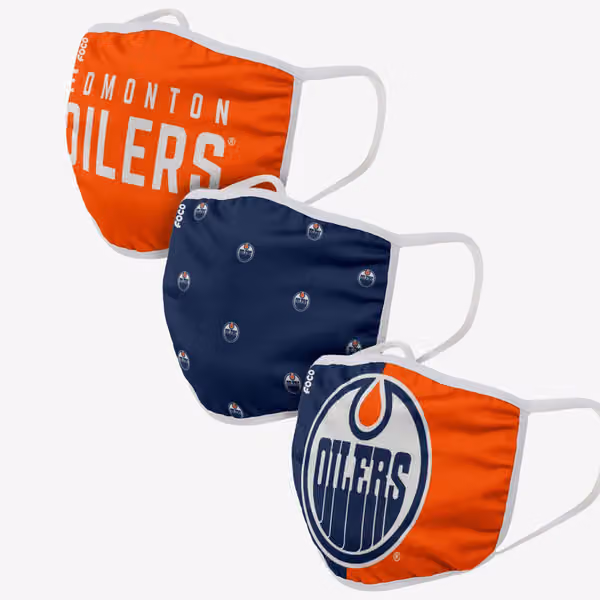 Edmonton Oilers Face Covering NHL Face Mask (3-Pack) view 1