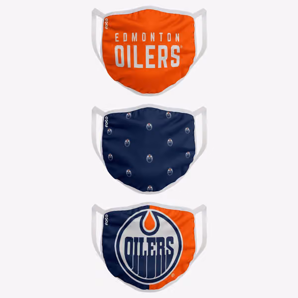 Edmonton Oilers Face Covering NHL Face Mask (3-Pack) view 2