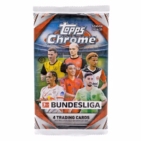 2024/25 Topps Chrome Bundesliga Football Hobby Pack view 1