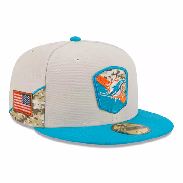 Miami Dolphins 2023 NFL Salute to Service New Era 59FIFTY Fitted Cap product photo