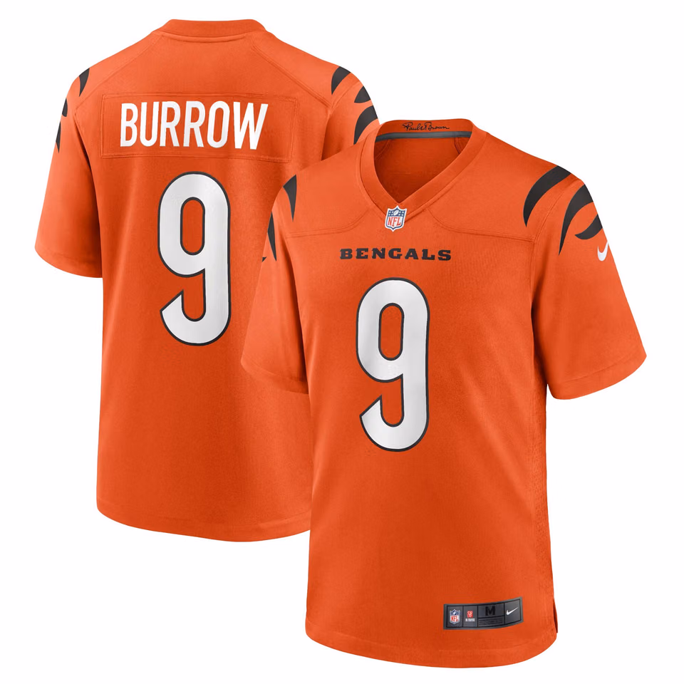 Joe Burrow #9 Cincinnati Bengals Nike Game NFL Jersey Alternate Orange view 1