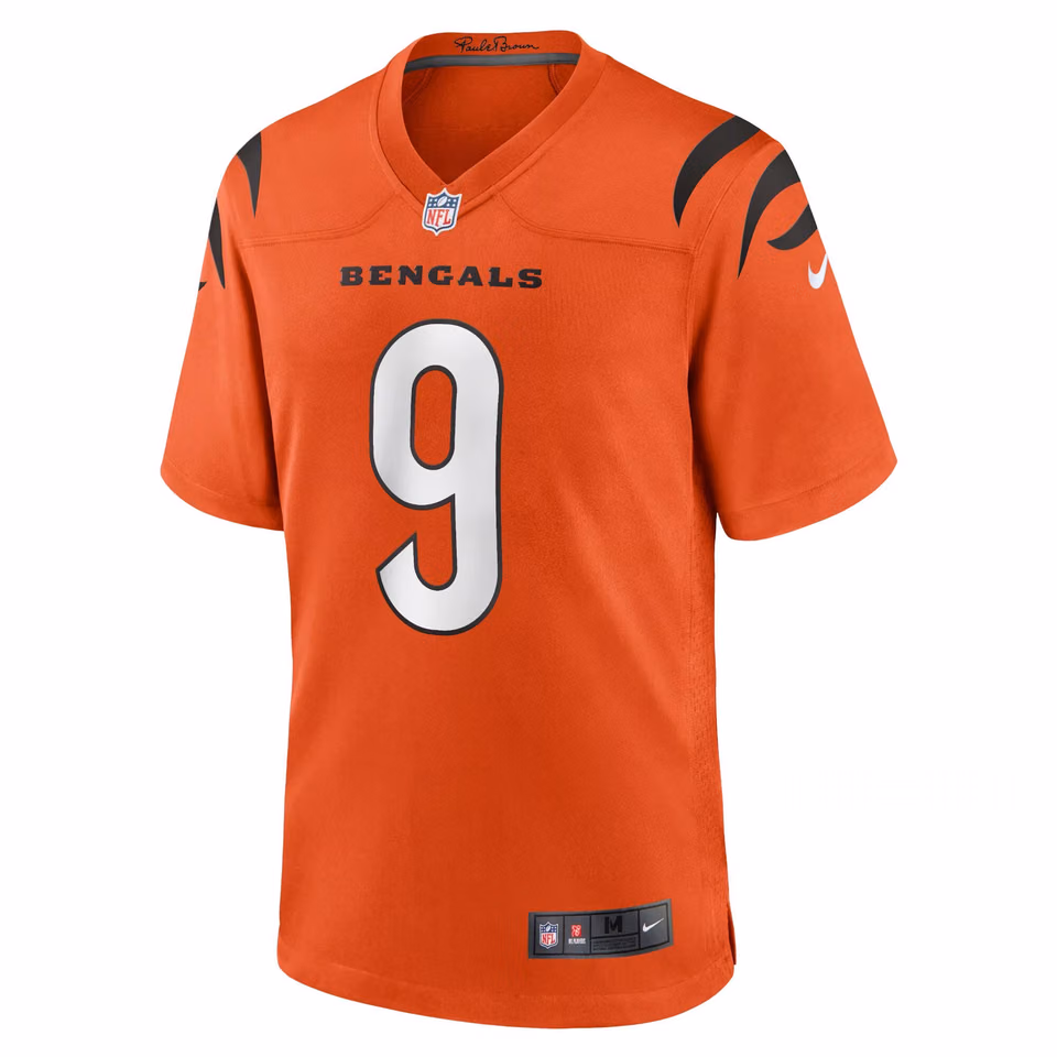 Joe Burrow #9 Cincinnati Bengals Nike Game NFL Jersey Alternate Orange view 2