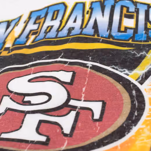 San Francisco 49ers Fireball Oversized NFL T-Shirt White view 3