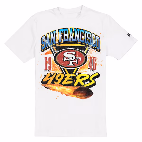 San Francisco 49ers Fireball Oversized NFL T-Shirt White view 1