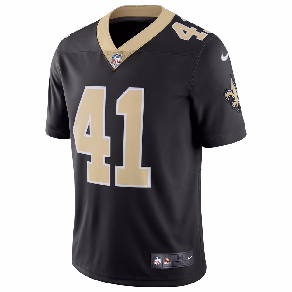 Alvin Kamara #41 New Orleans Saints Nike Vapor Limited NFL Jersey Black view 2