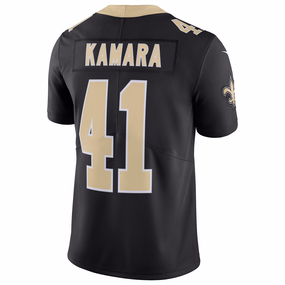 Alvin Kamara #41 New Orleans Saints Nike Vapor Limited NFL Jersey Black view 3