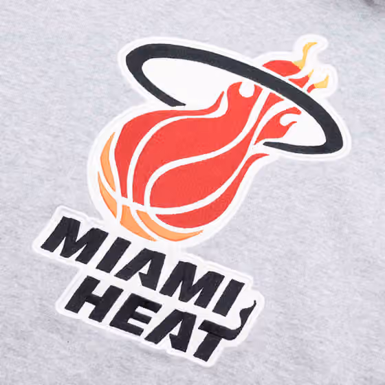 Miami Heat Pinnacle Mitchell & Ness NBA Heavyweight Fleece Hoodie view 2