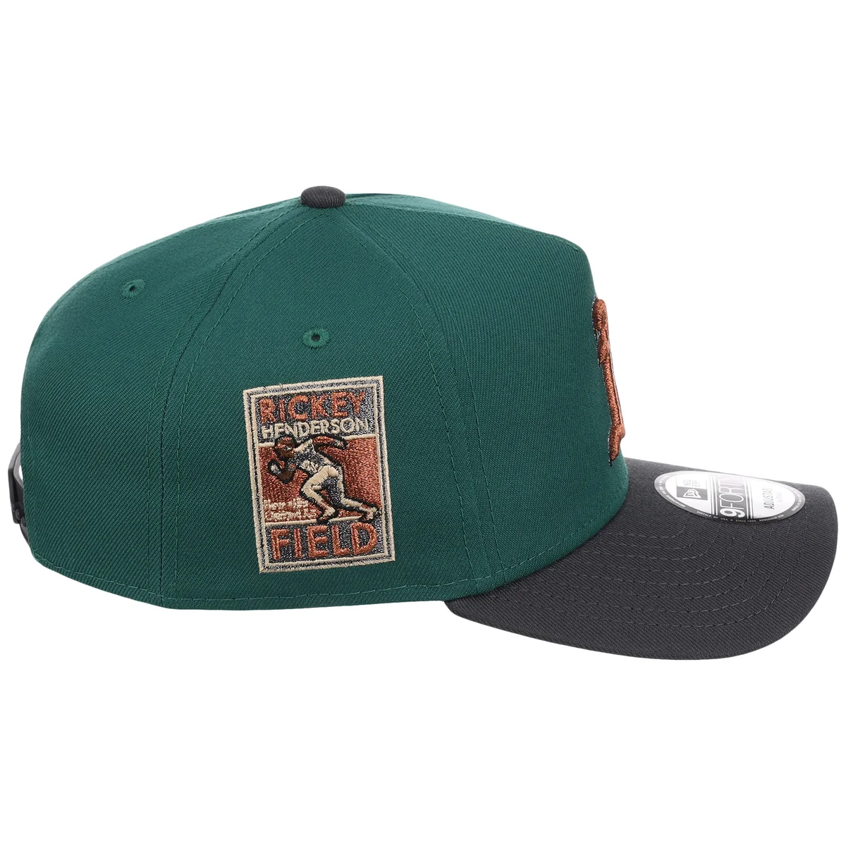 Oakland Athletics MLB Emerald Graphite New Era 9FORTY detail view
