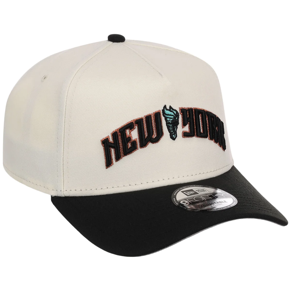 New York Liberty Script New Era 9FORTY A-Frame front view