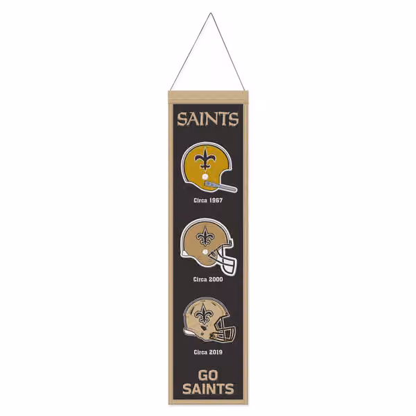 New Orleans Saints Logo Evolution NFL Wool Banner view 1
