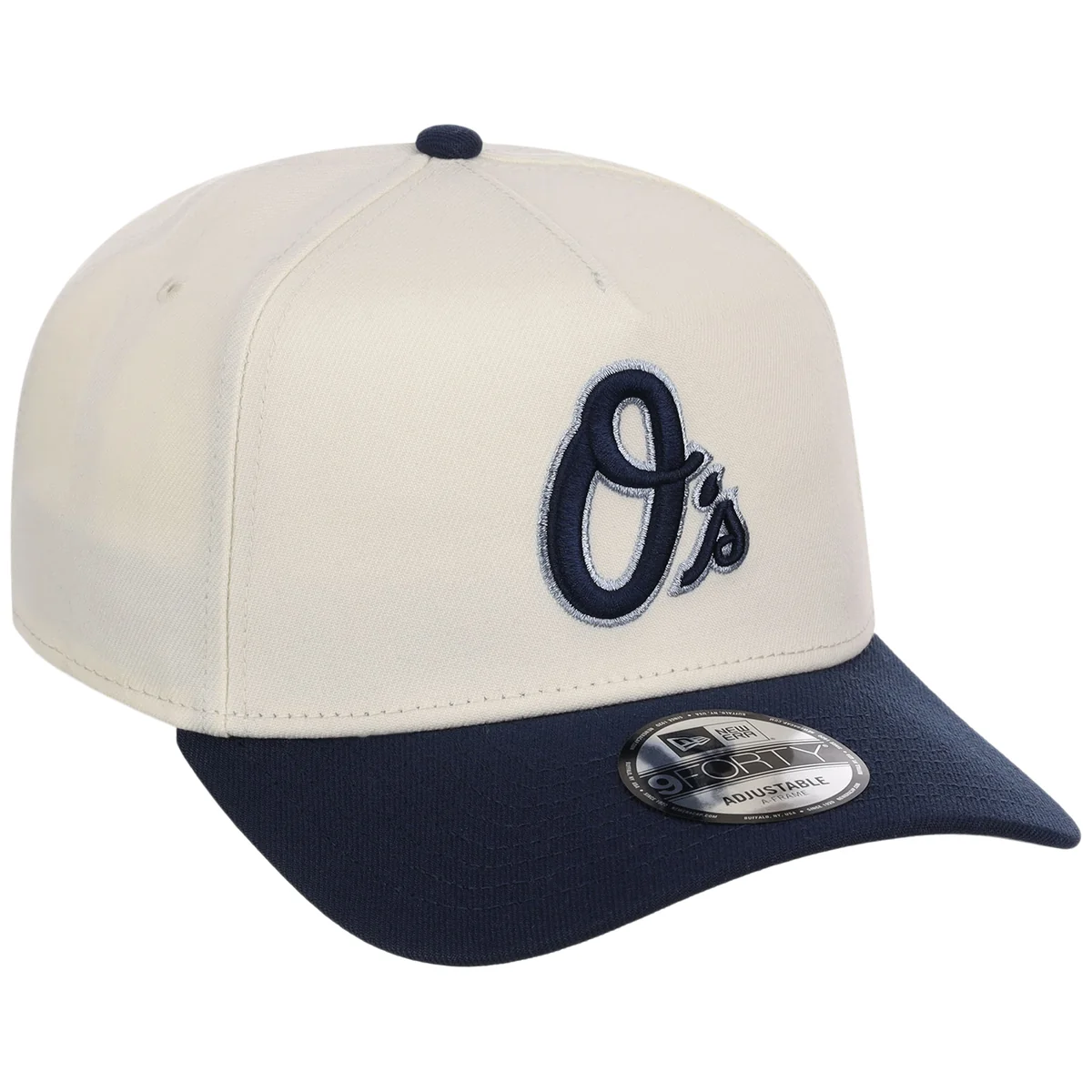 Baltimore Orioles MLB Chrome x Navy FASHION CORE New Era 9FORTY A-Frame front view