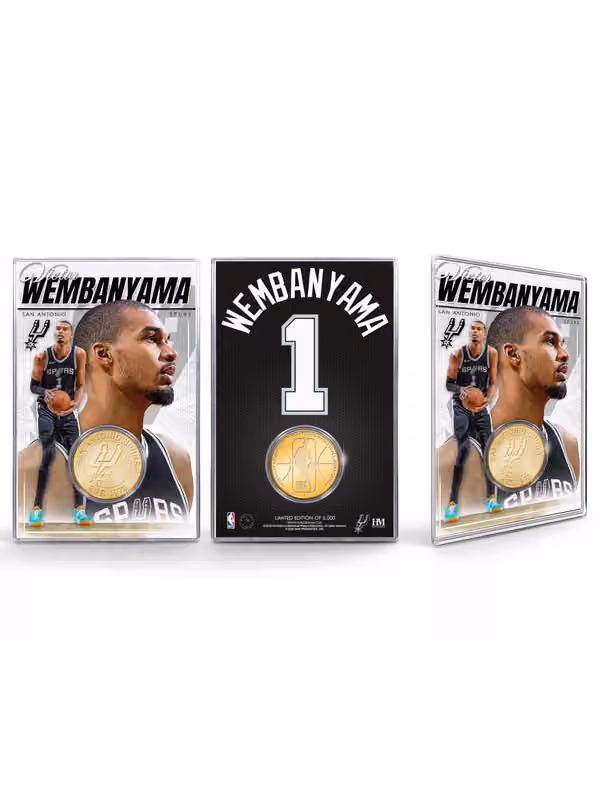 Victor Wembanyama San Antonio Spurs Acrylic Bronze NBA Coin Card view 1