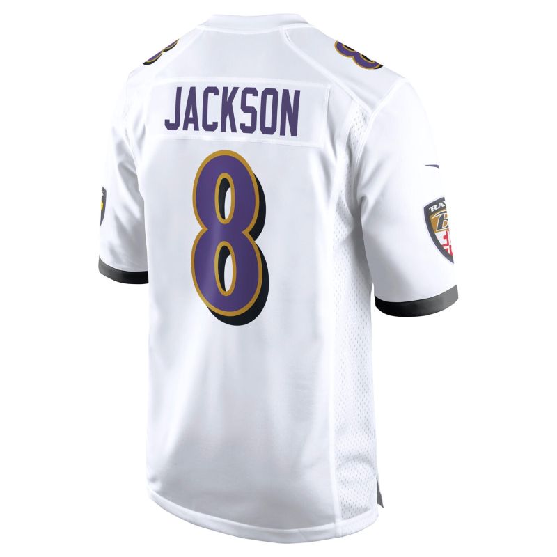 Lamar Jackson #8 Baltimore Ravens Nike Game NFL Jersey White view 3