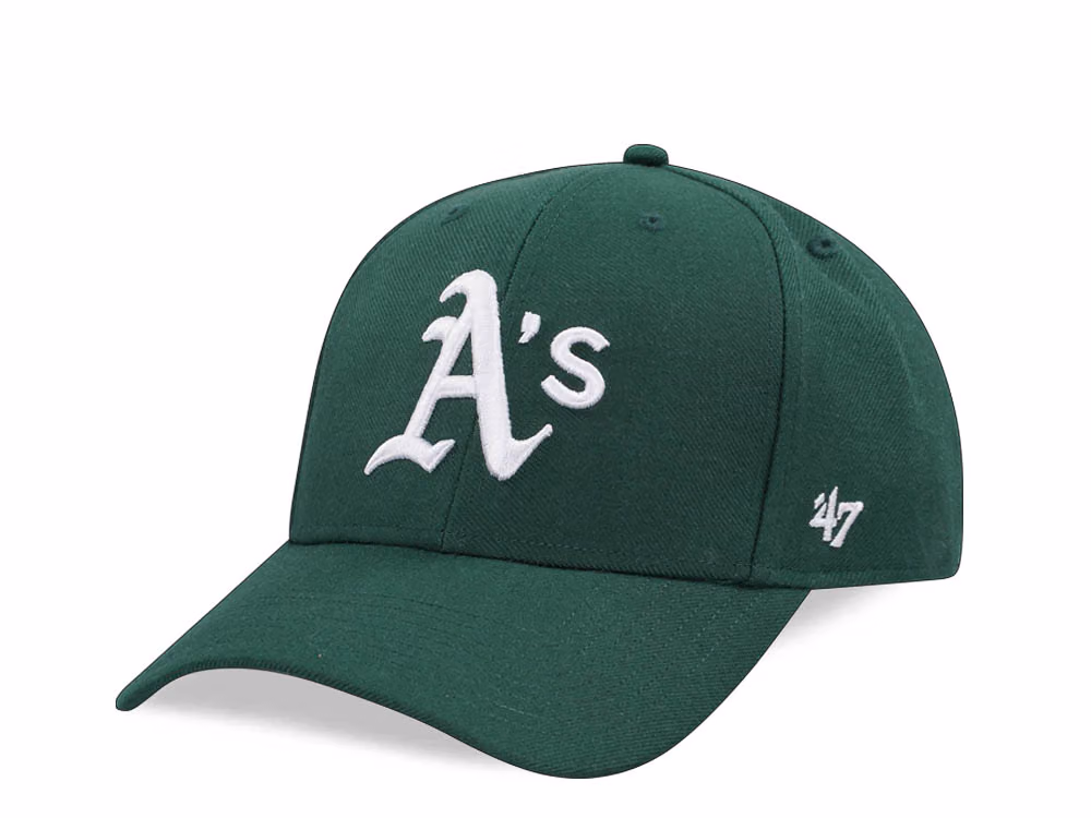 47Brand Oakland Athletics Dark Green Ballpark MVP Snapback Hat front