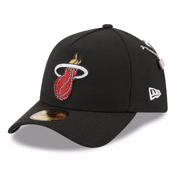 Miami Heat 2026 NBA Draft On-Stage Crystal 59FORTY A-Frame Fitted Cap Black product photo