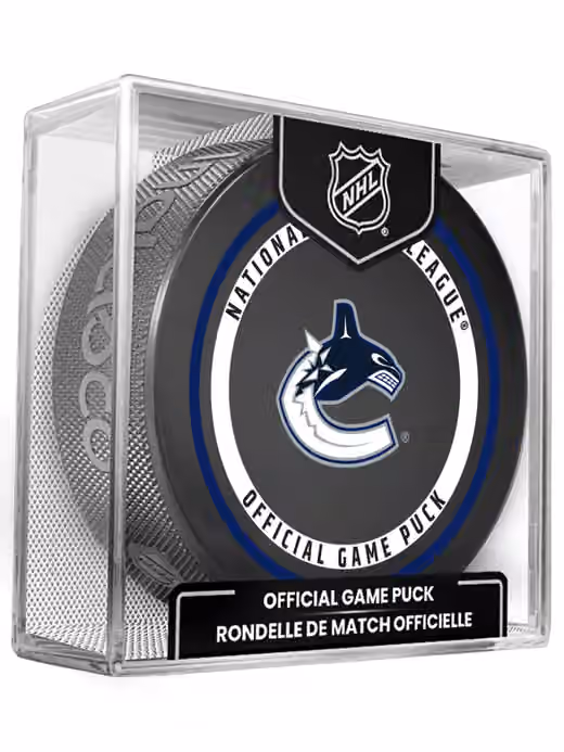 Vancouver Canucks 2026-27 NHL Official Game Puck view 1