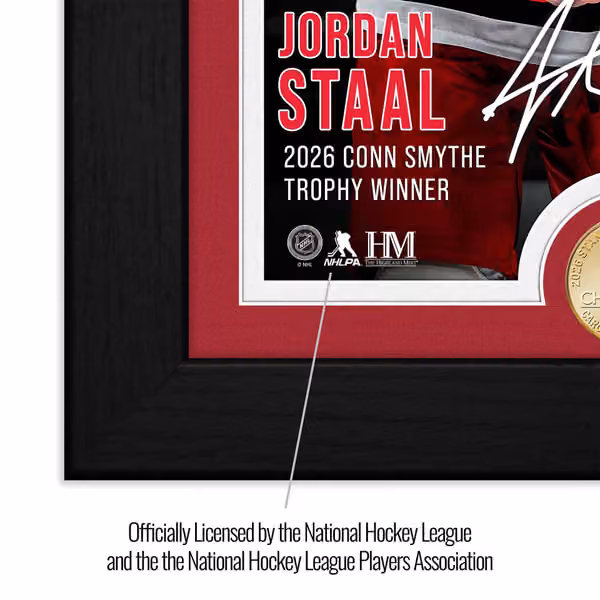 Jordan Staal 2026 Conn Smythe Award Bronze Coin Framed Photo view 3