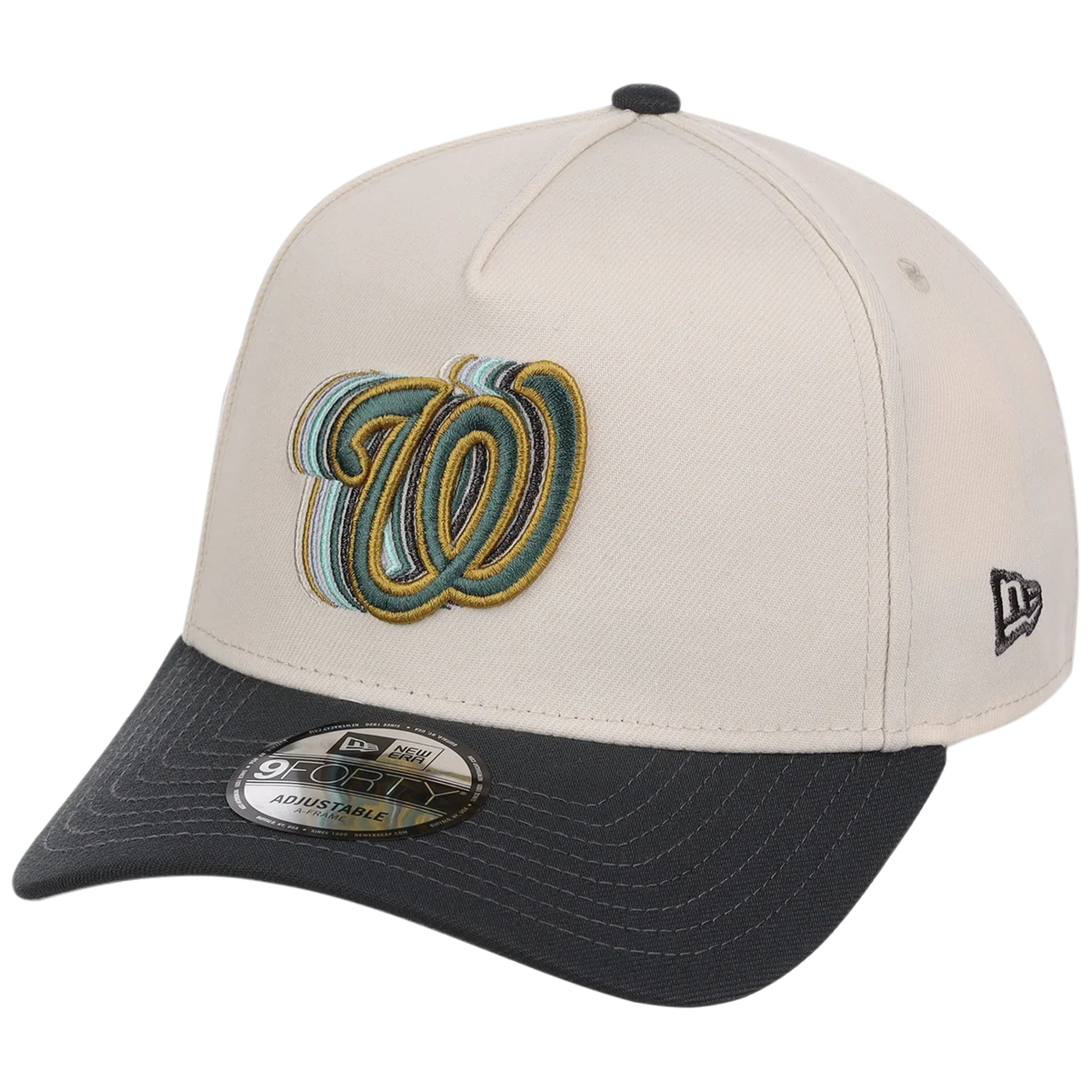 Washington Nationals MLB Cream Clouds New Era 9FORTY detail view