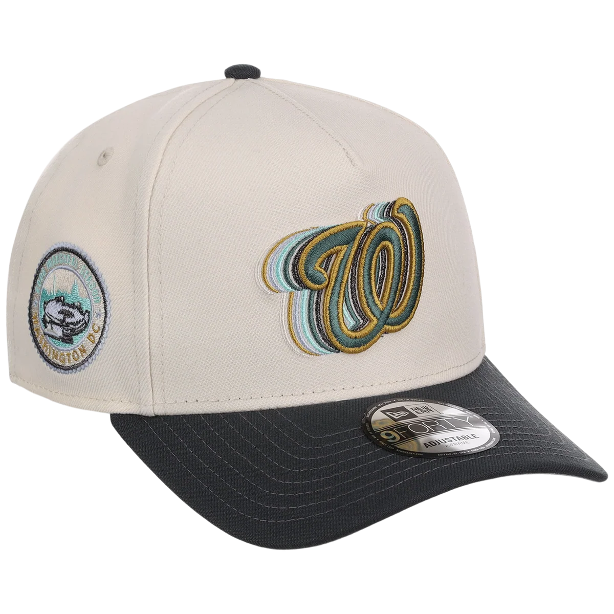 Washington Nationals MLB Cream Clouds New Era 9FORTY front view