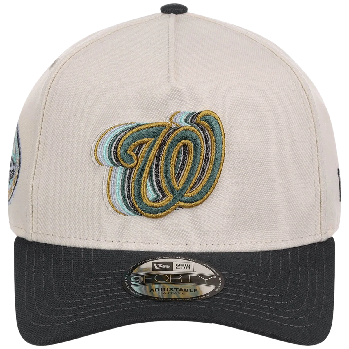 Washington Nationals MLB Cream Clouds New Era 9FORTY detail view