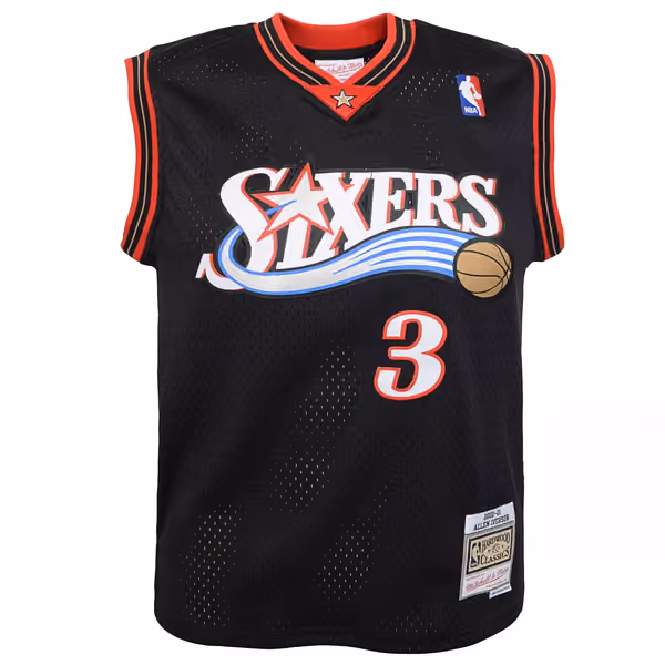 Allen Iverson #3 Philadelphia 76ers 2000-01 Youth Swingman NBA Jersey (YOUTH) view 2