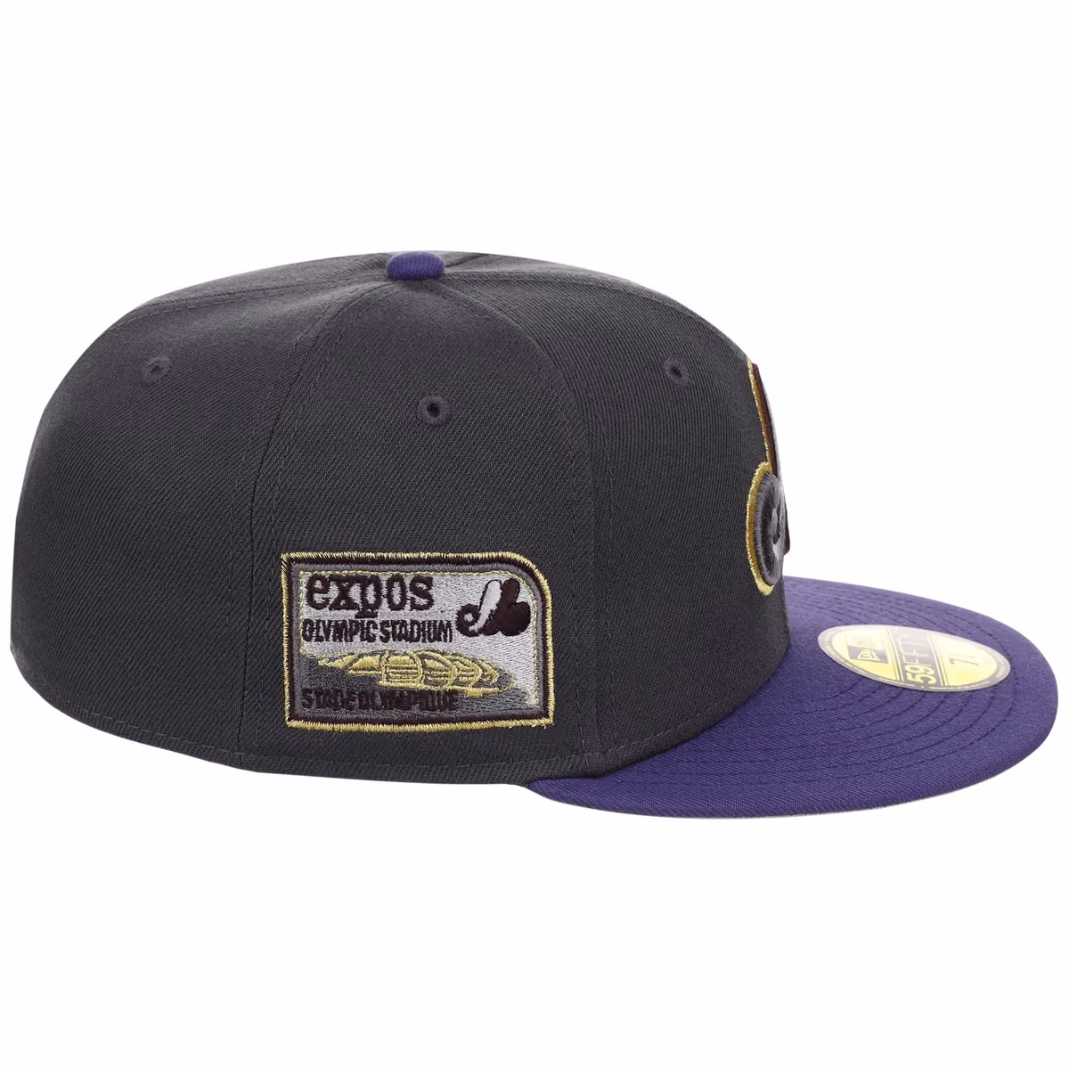 Montreal Expos MLB Midnight Orchid New Era 59FIFTY detail view