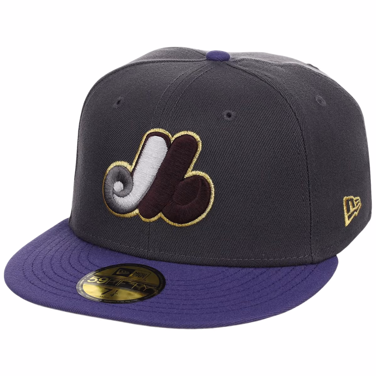 Montreal Expos MLB Midnight Orchid New Era 59FIFTY detail view