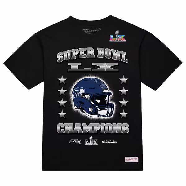 Seattle Seahawks Super Bowl LX Champions T-Shirt Black view 1