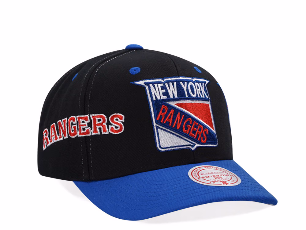 Mitchell & Ness New York Rangers Vintage Logo Pro Crown Fit Snapback Hat front