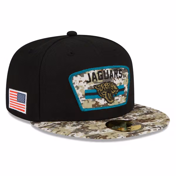 Jacksonville Jaguars 2021 NFL On-Field Salute to Service New Era 59FIFTY Fitted Cap product photo