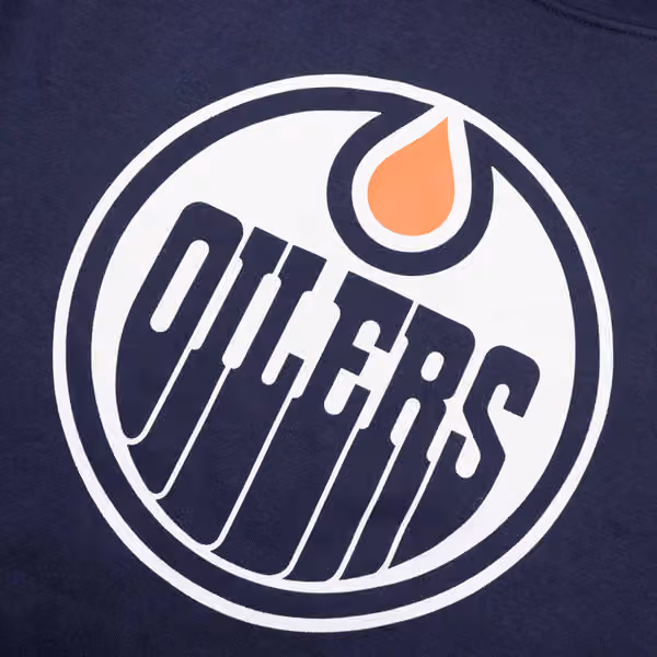 Edmonton Oilers Primary Logo NHL Hoodie Navy view 3