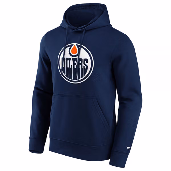 Edmonton Oilers Primary Logo NHL Hoodie Navy view 1