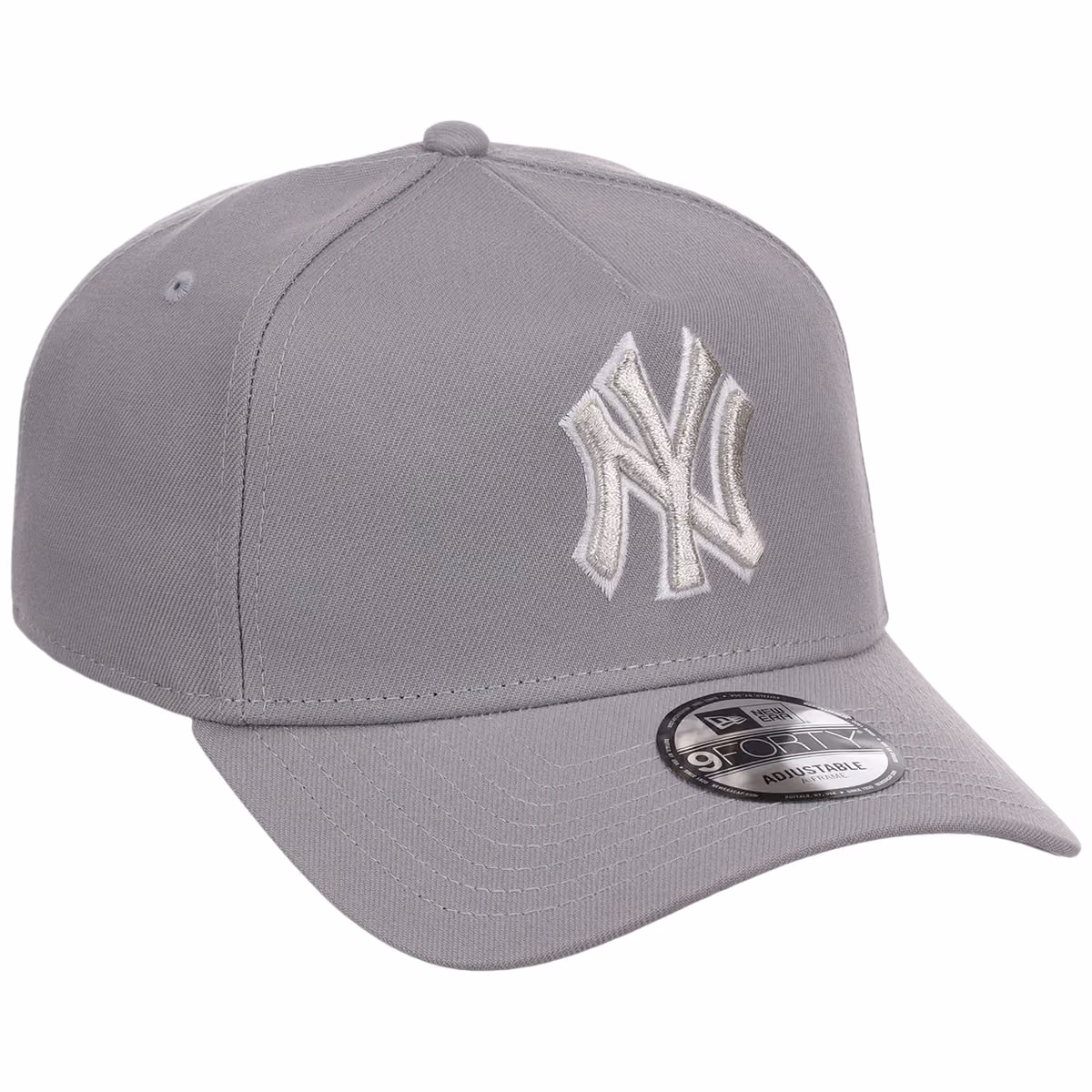 New York Yankees MLB Gray x White FASHION CORE New Era 9FORTY A-Frame front view
