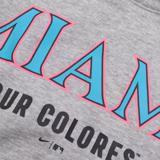 Miami Marlins City Connect Nike French Terry Club Hoodie Gray view 3