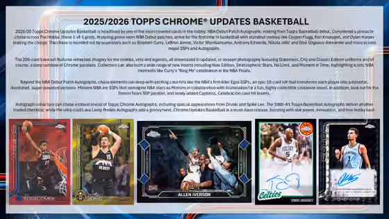 2025/26 Topps Chrome NBA Update Series Basketball Jumbo Hobby Box view 2