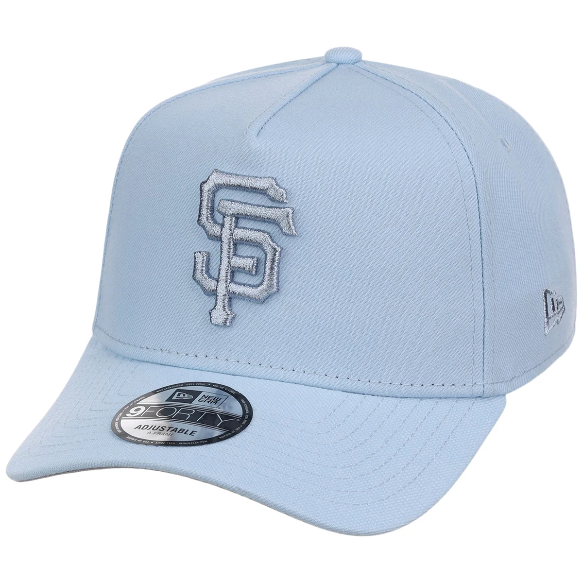 San Francisco Giants MLB Glacial Blue New Era 9FORTY A-Frame detail view
