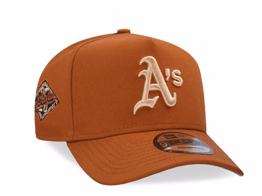 New Era Oakland Athletics 25th Anniversary Earthy Copper Edition 9Forty A Frame Snapback Hat front