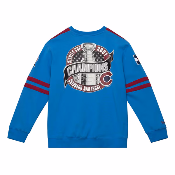 Colorado Avalanche All Over Mitchell & Ness NHL Crew Fleece Pullover view 2