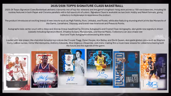 2025/26 Topps Signature Class Basketball NBA Jumbo Hobby Box view 2