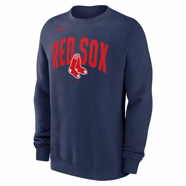 Boston Red Sox Club Fleece MLB Pullover Crew Navy view 1