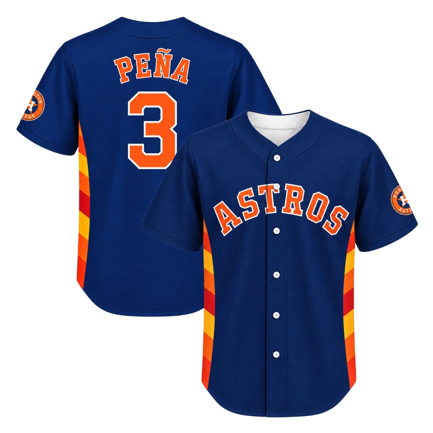 Jeremy Pena Astros Baseball Jersey Bold 2026 Navy Colorblock