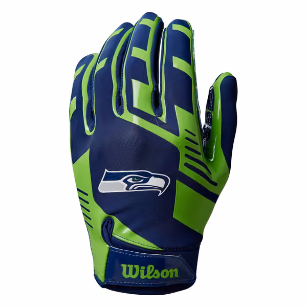 Seattle Seahawks Wilson Stretch-Fit NFL Receivers Gloves view 2