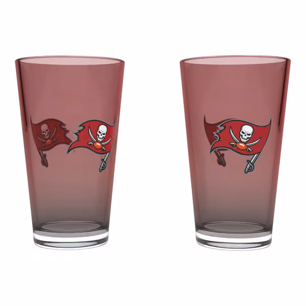 Tampa Bay Buccaneers Team Color NFL Pint Glass Set (2-Piece) view 1