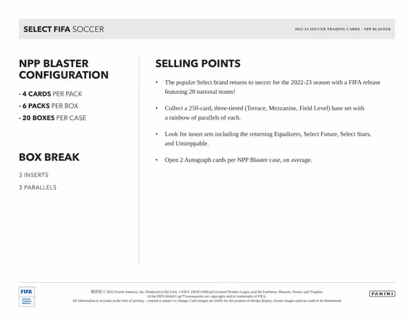 2022/23 Panini Select FIFA Soccer Blaster Box view 5