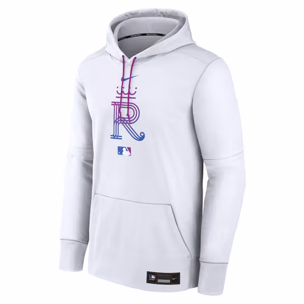 Kansas City Royals City Connect 2026 MLB Authentic Therma Hoodie White view 2
