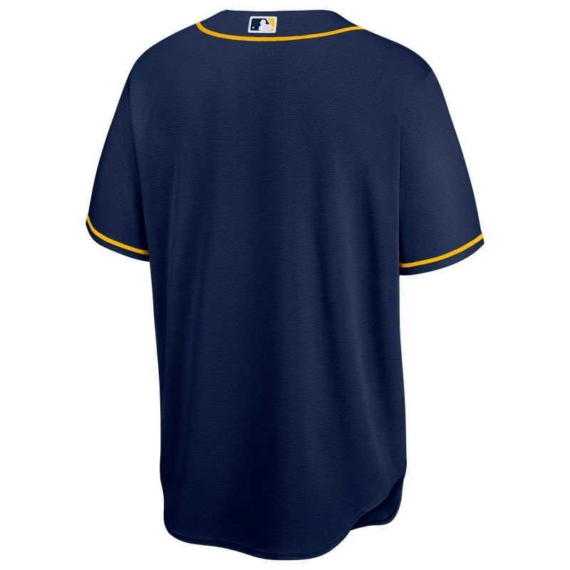 Milwaukee Brewers Nike Replica MLB Alternate Road Jersey Navy view 2