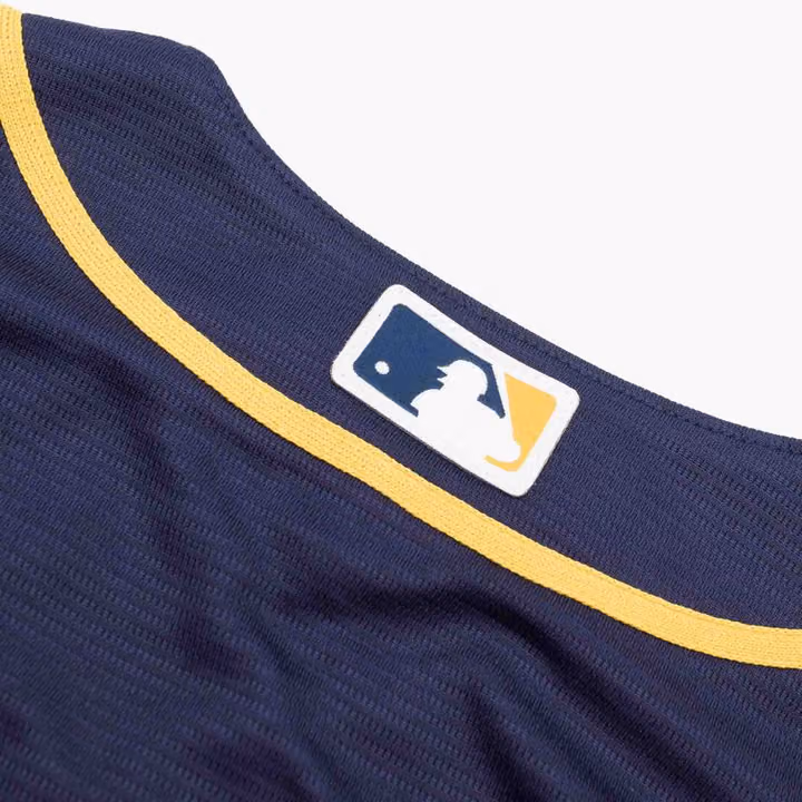 Milwaukee Brewers Nike Replica MLB Alternate Road Jersey Navy view 6