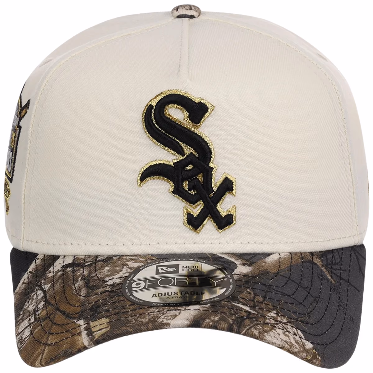 Chicago White Sox MLB Black Realtree Chrome New Era 9FORTY detail view